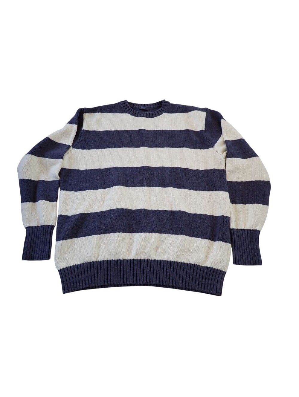 J Galt Brandy Melville Brianna Sweater OS Blue Stripe 100% Cotton Crewneck L/S